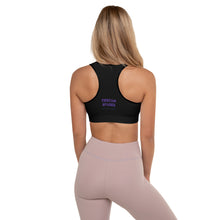 Load image into Gallery viewer, TRISTAN SPARKS &#39;PURP&#39; Padded Sports Bra Black
