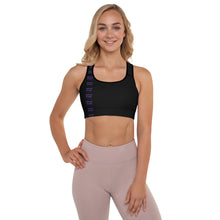 Load image into Gallery viewer, TRISTAN SPARKS &#39;PURP&#39; Padded Sports Bra Black
