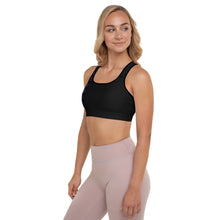 Load image into Gallery viewer, TRISTAN SPARKS &#39;PURP&#39; Padded Sports Bra Black
