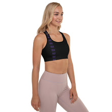 Load image into Gallery viewer, TRISTAN SPARKS &#39;PURP&#39; Padded Sports Bra Black
