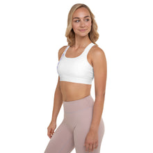 Load image into Gallery viewer, TRISTAN SPARKS &#39;PURP&#39; Padded Sports Bra White
