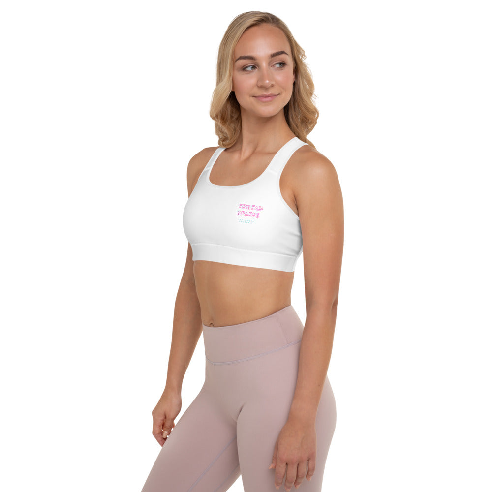 TRISTAN SPARKS Padded Sports Bra White