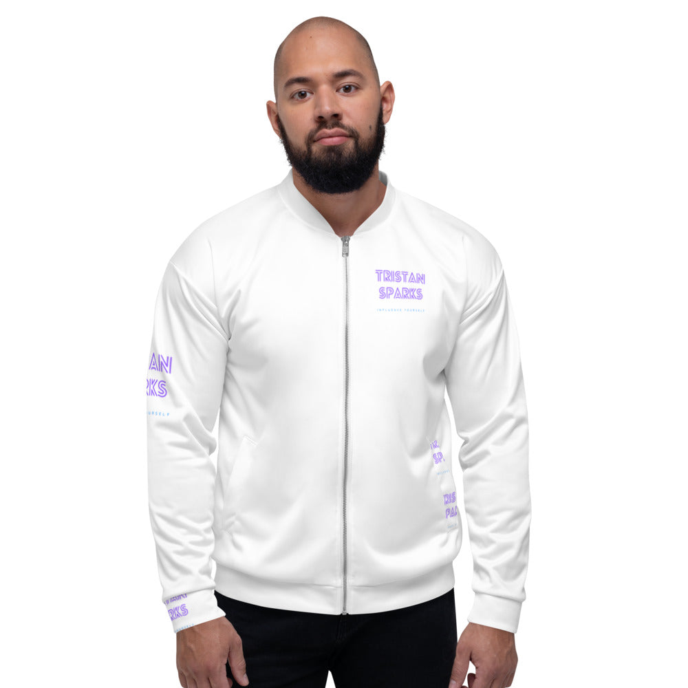 TRISTAN SPARKS 'PURP' Unisex Bomber Jacket White