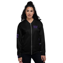 Cargar imagen en el visor de la galería, TRISTAN SPARKS &#39;PURP&#39; Unisex Bomber Jacket Black
