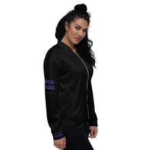 Cargar imagen en el visor de la galería, TRISTAN SPARKS &#39;PURP&#39; Unisex Bomber Jacket Black
